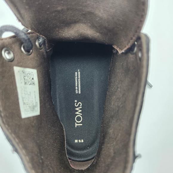 TOMS Men's Black Leather Hillside Lace Up Ankle Chukka Boots Size 9.5 - Picture 8 of 9